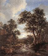 Jacob van Ruisdael Sunrise in a Wood painting